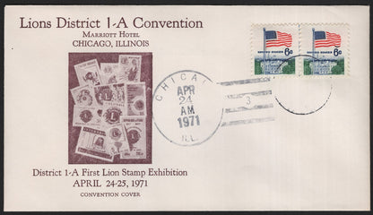 SCG3928 - United States 1971 Lions District 1-A Convention Cover – Chicago, Illinois