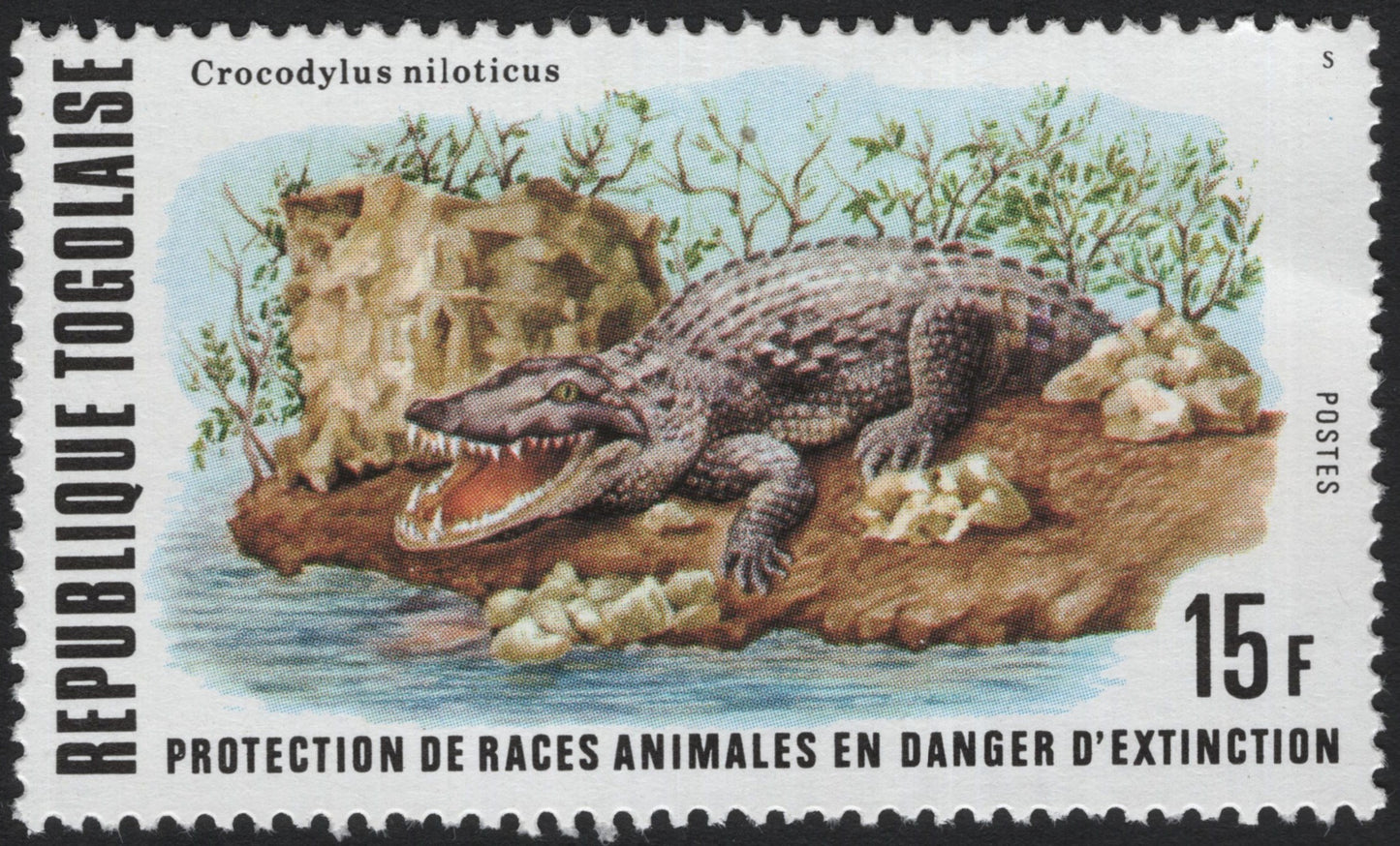 SCG3895 - Togo 1978 – Nile Crocodile (Crocodylus niloticus), Endangered Species