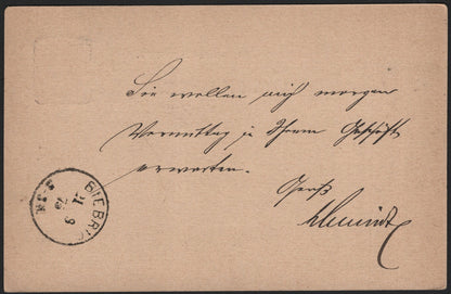 SCG3939 - Germany 1876 Deutsche Reichspost 5 Pfennig Postal Card (Wiesbaden – Biebrich)