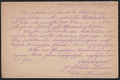 SCG3959 - Württemberg Postal Card – 5 Pfennig Green (1896)