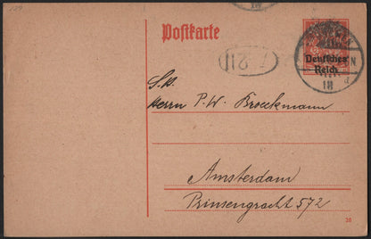 SCG3965 - Germany 1918 Postal Card – Deutsches Reich