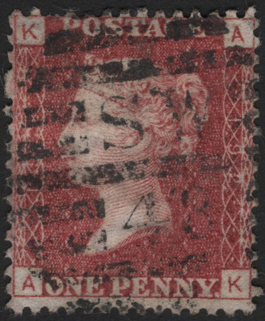 SCG3975 - Great Britain – 1854 One Penny Red (Plate Number Unknown, Letters "K–A")