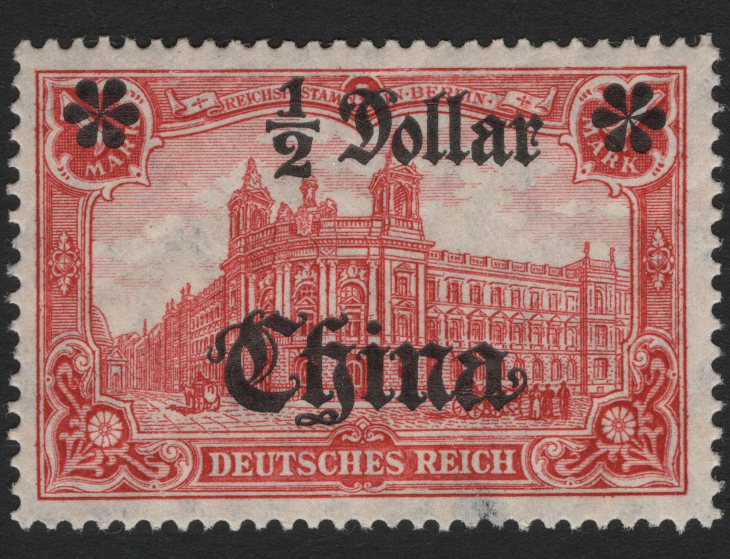 SCG3967 - Germany Offices in China – 1900s Overprinted Issue (½ Dollar on 2 Mark, Berlin Reichspost)