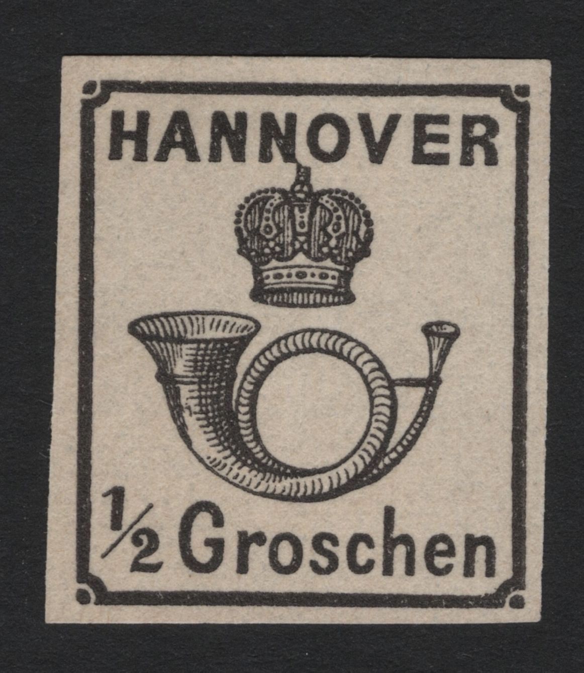 SCG3969 - Hannover 1859 – ½ Groschen Black (Post Horn & Crown)