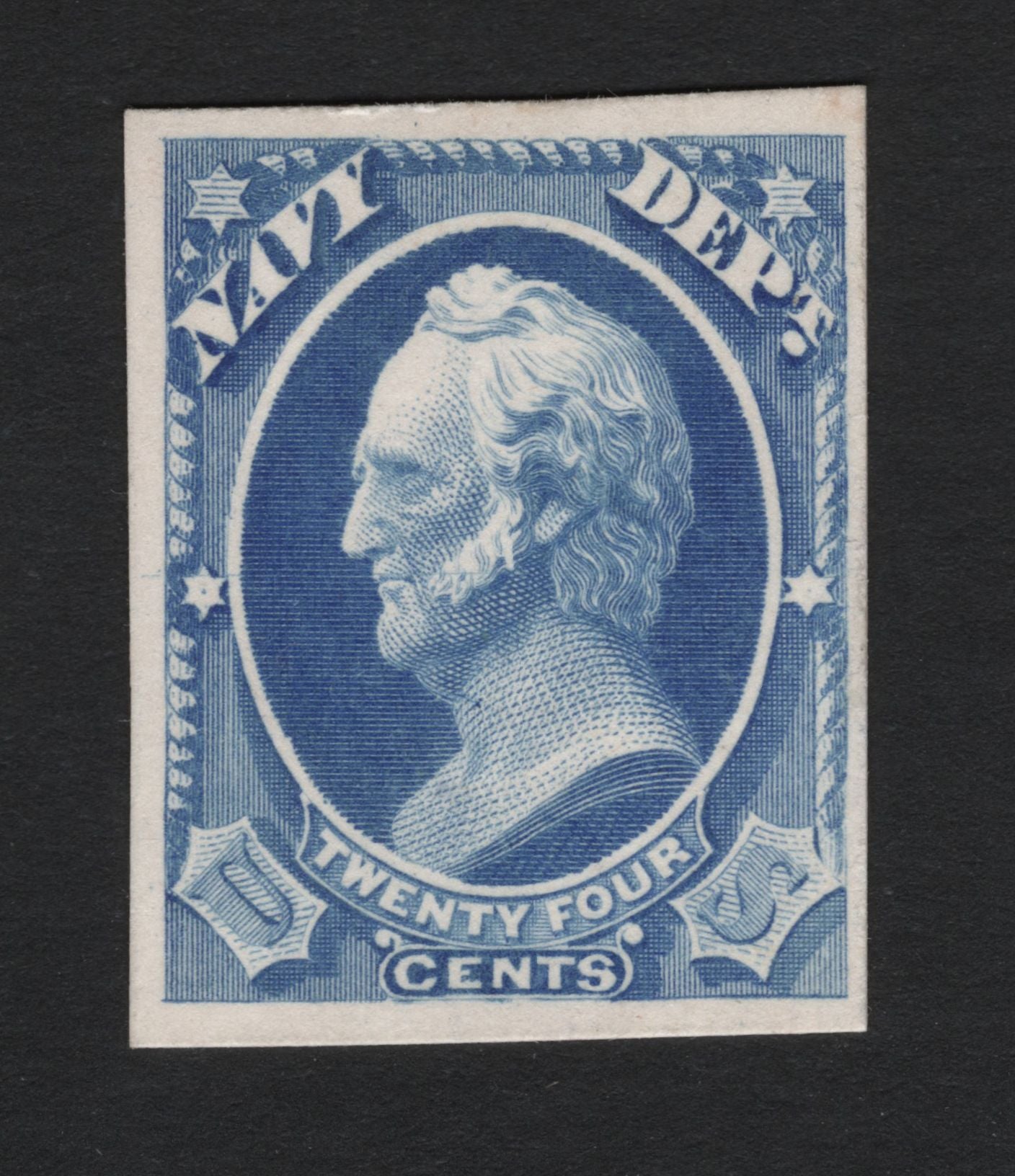 SCG3972 - United States 1873 – Navy Department Official Stamp (24¢, Admiral Farragut, Blue)