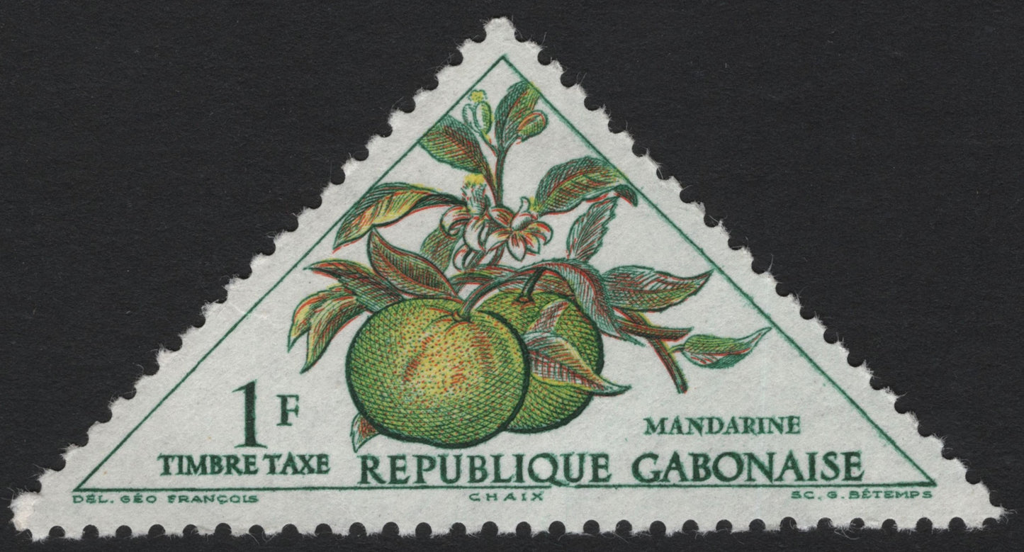 SCG4038 -  Gabon 1 Franc Postage Due Stamp – Mandarin Fruit (Triangle Issue)