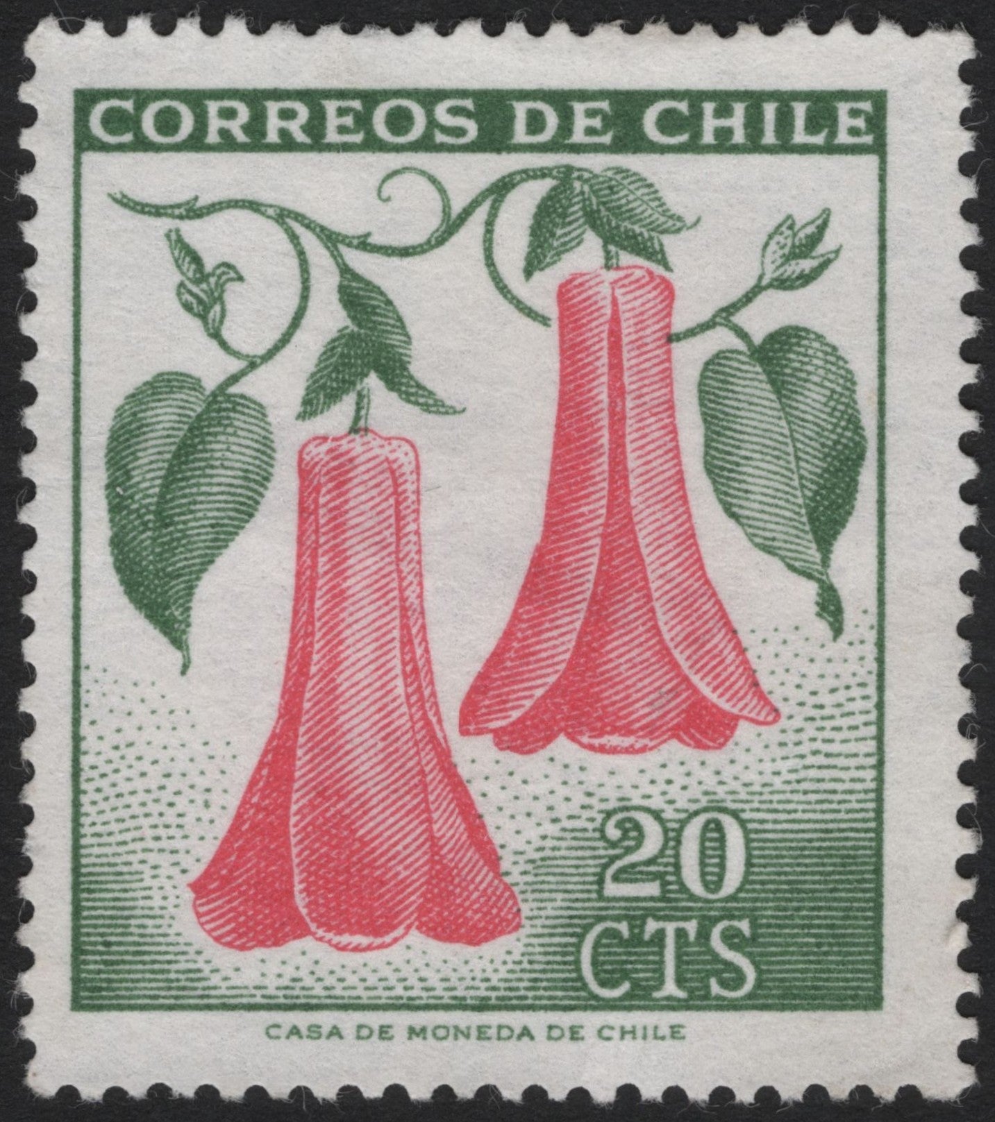 SCG4065 - Chile 20 Centavos – Copihue Flower (c.1960s)