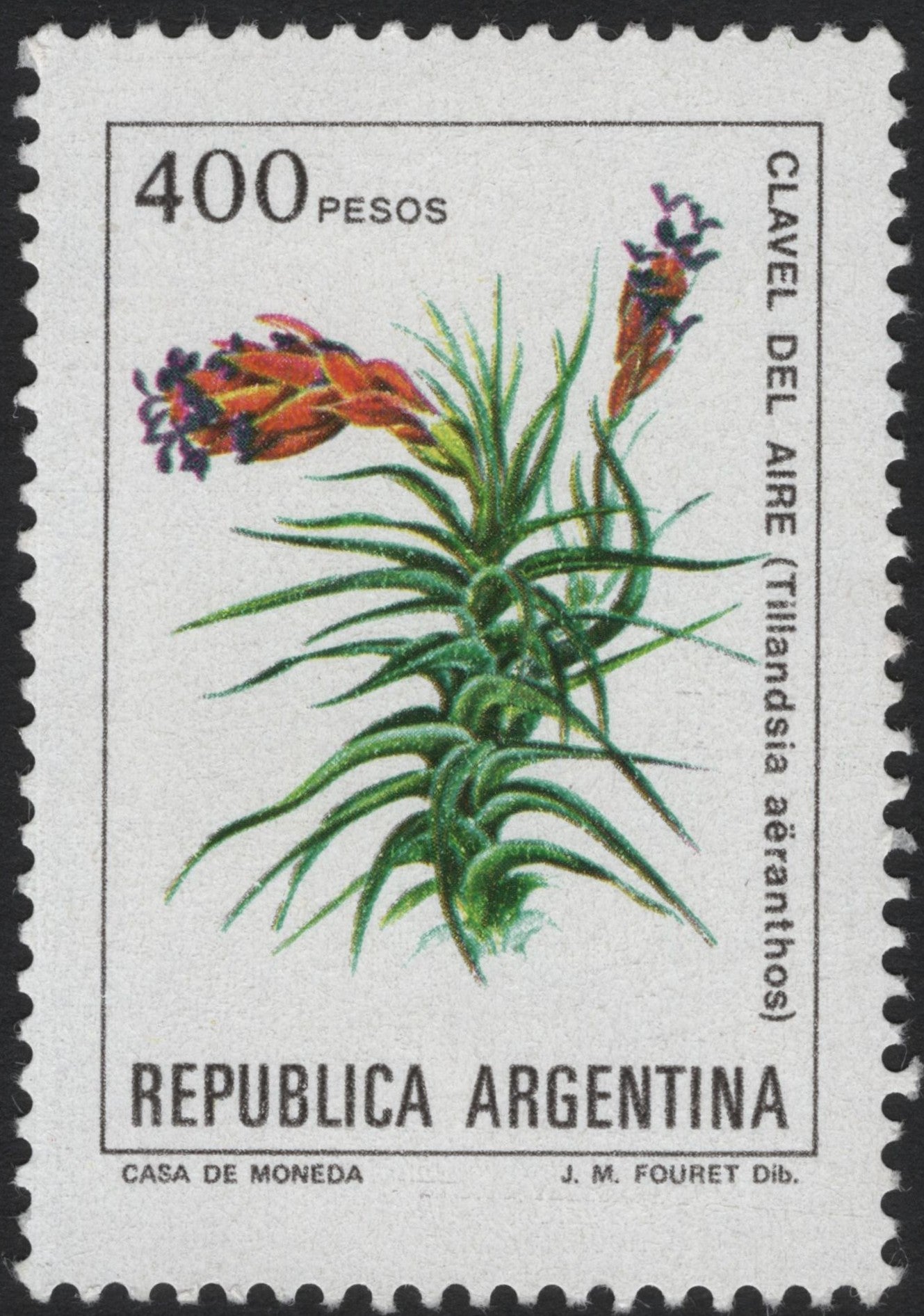 SCG4080 - Argentina 1977 – Clavel del Aire (Tillandsia aeranthos) – 400 Pesos