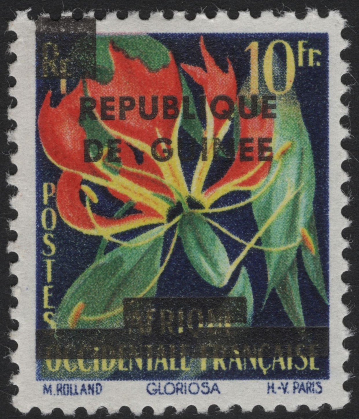 SCG4066 - Guinea 1959 – Overprint on French West Africa Gloriosa Stamp