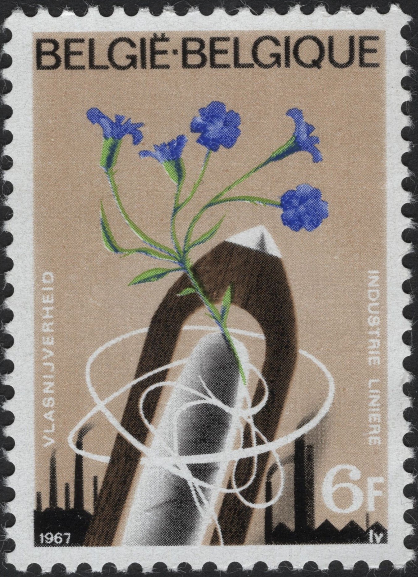 SCG4069 - Belgium 1967 – Flax and Linen Industry (6F)