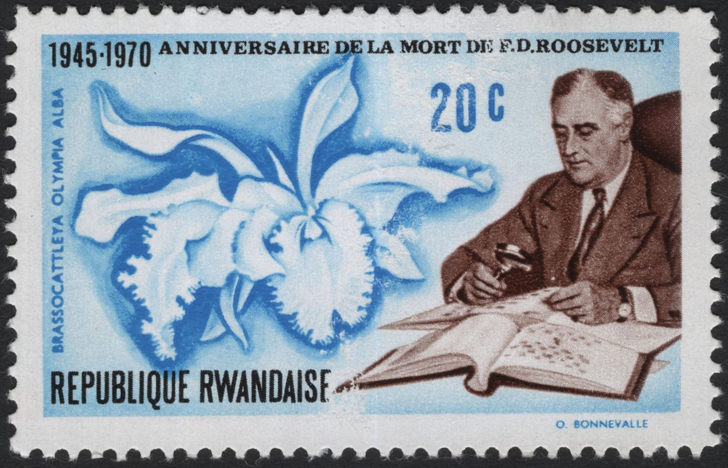 SCG4051 - Rwanda 1970 – 25th Anniversary of Franklin D. Roosevelt’s Death (20c)