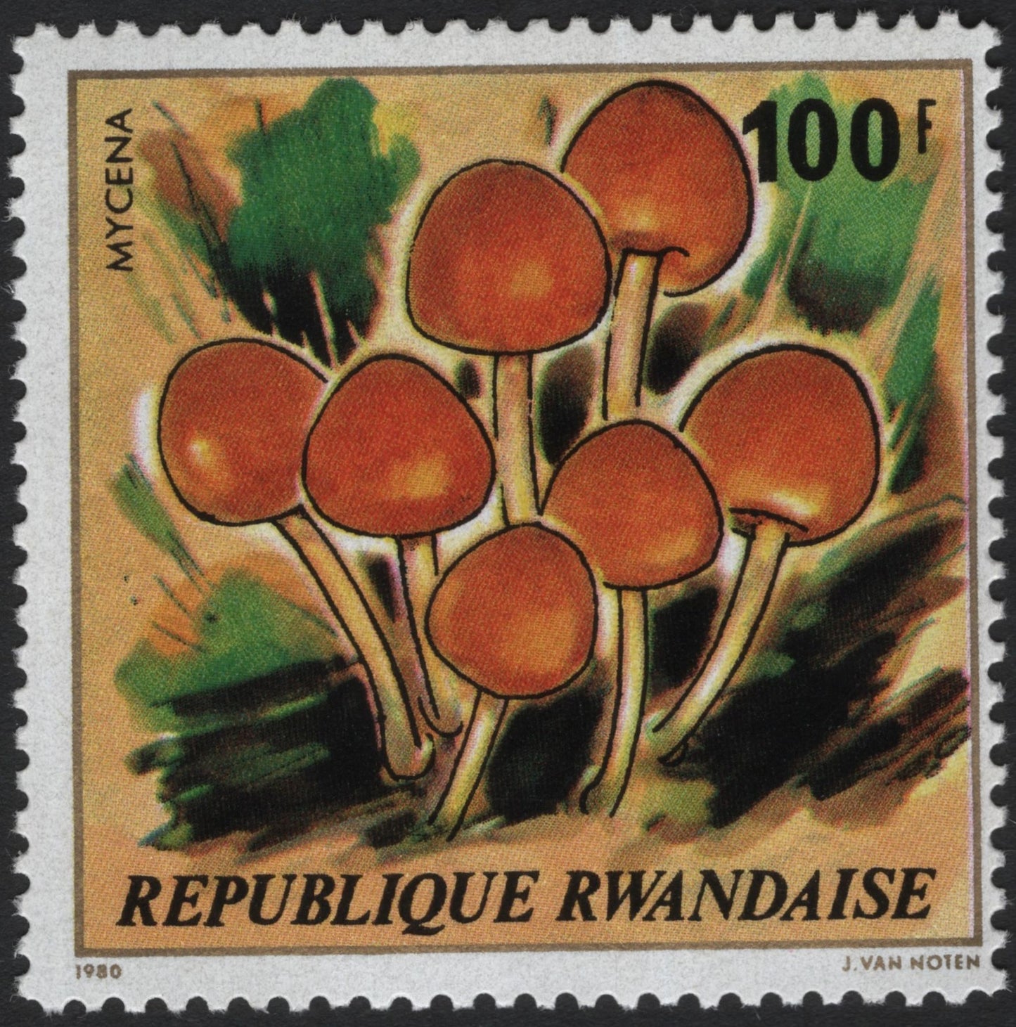 SCG4031 - Rwanda 1980 – Mycena Mushroom 100 Francs