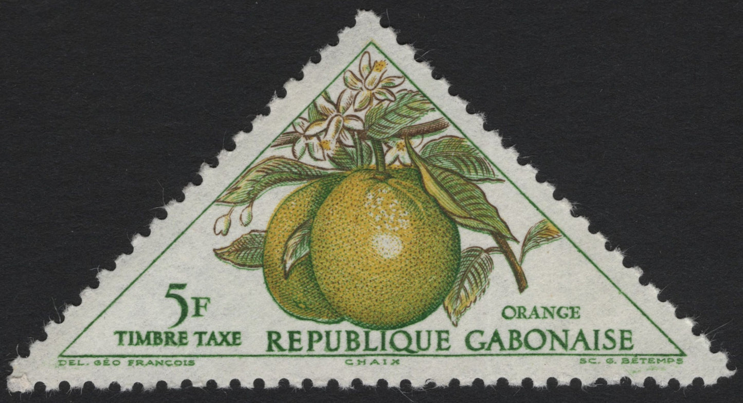 SCG4011 - Gabon – 1960s Postage Due Stamp “Orange” (5 Francs)