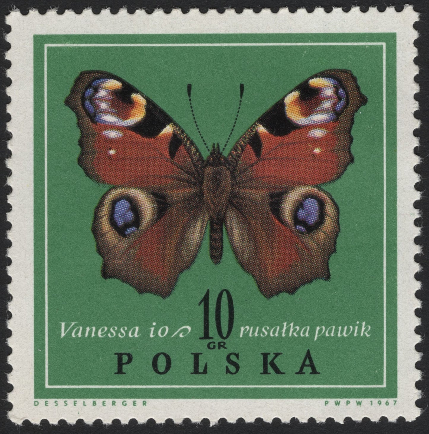 SCG4119 - Poland 1967 – Peacock Butterfly (Vanessa io)