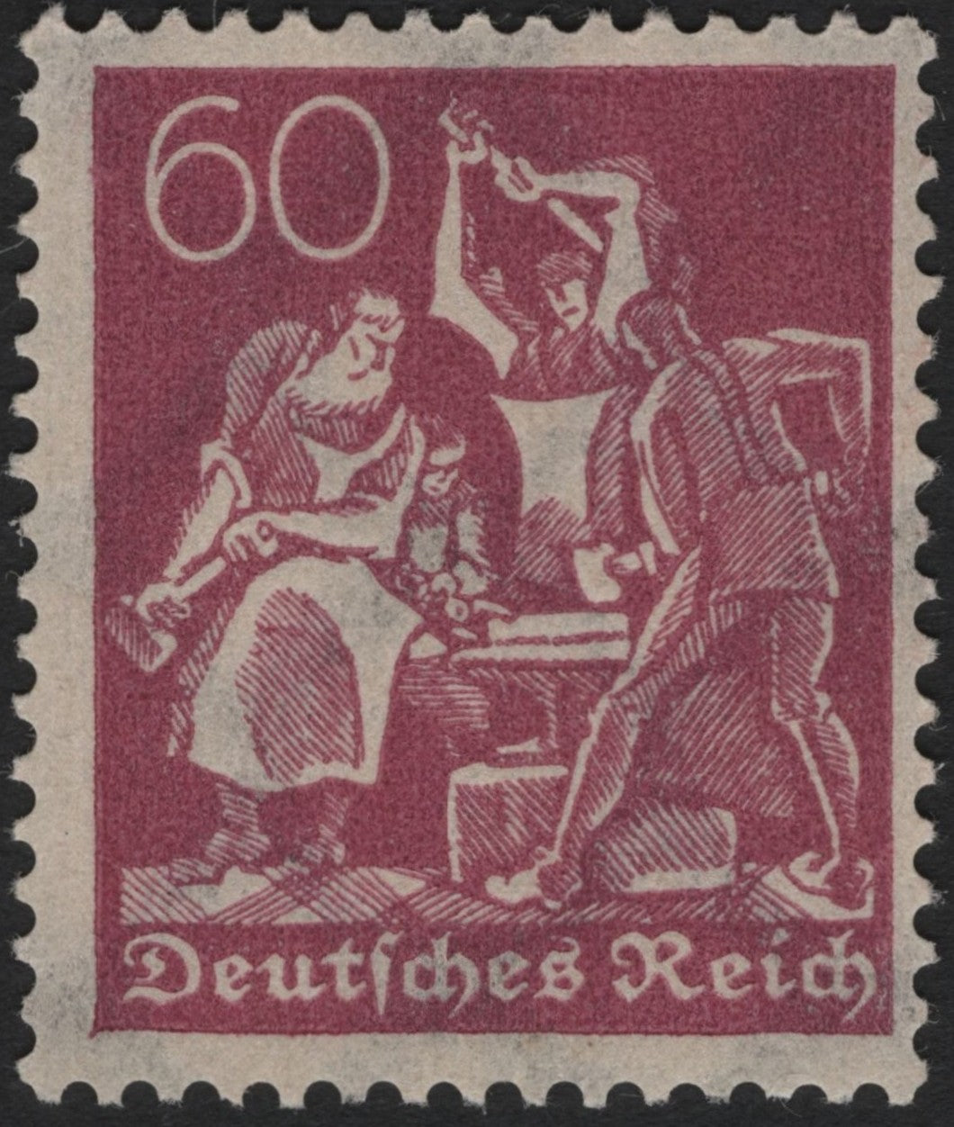 SCG4190 - Germany 1923 – 60 Pfennig “Blacksmiths at Work” Stamp