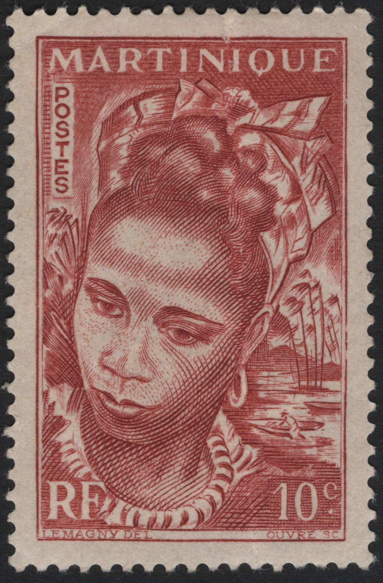 SCG4206 - Martinique 1947 – Native Woman Portrait, 10 Centimes