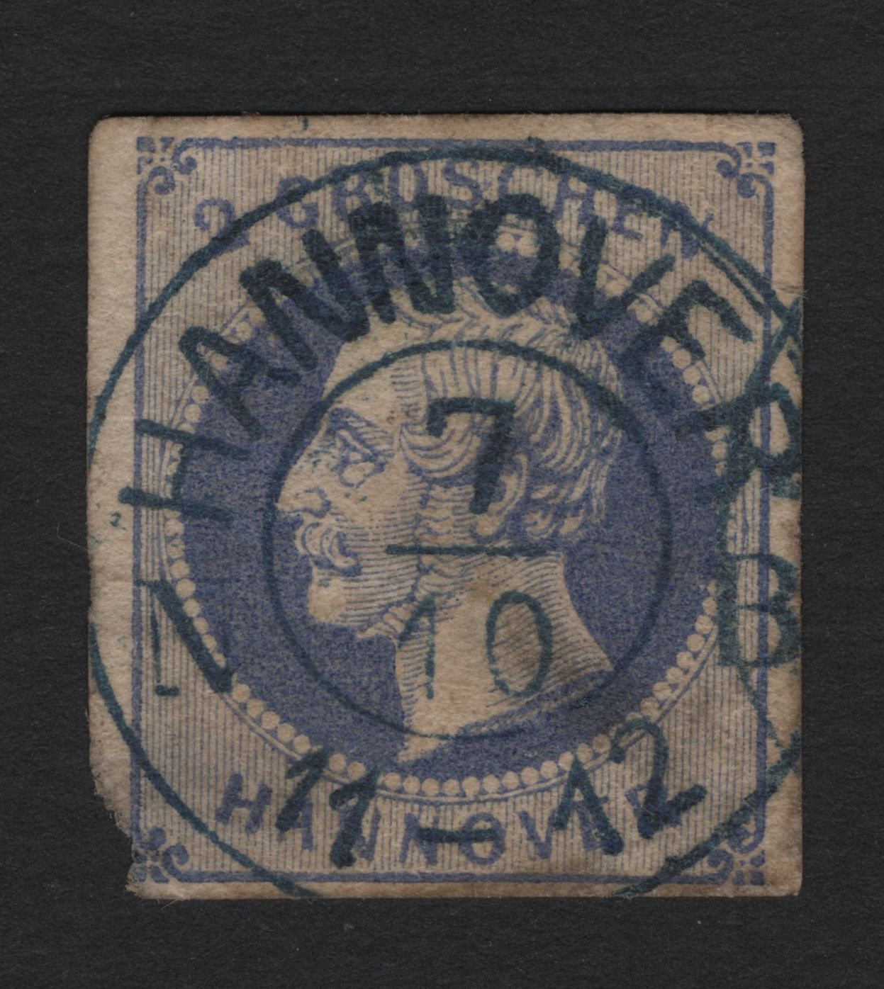 SCG4238 - Hannover 1861 – 2 Groschen Blue, King George V