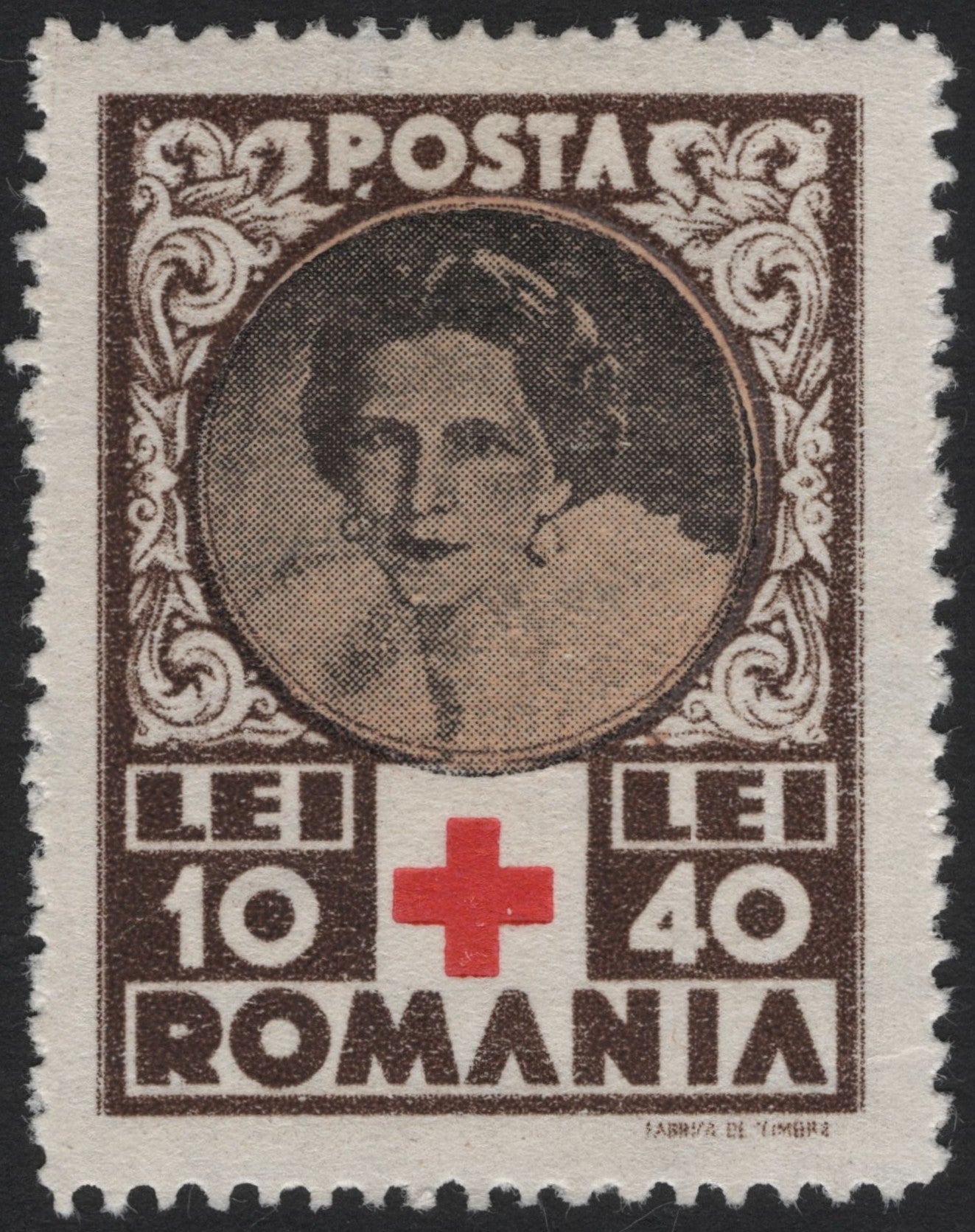 SCG4269 - Romania 1932 – Red Cross Semi-Postal (Queen Marie Portrait)