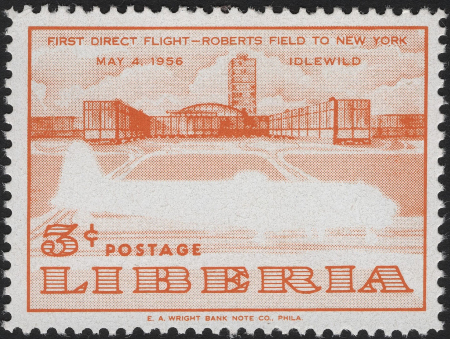 SCG4304 - Liberia 1956 – First Direct Flight Roberts Field to New York (Idlewild)