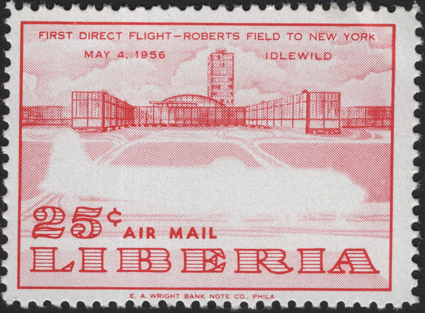 SCG4314 - Liberia 1956 – First Direct Flight Roberts Field to New York (Idlewild)
