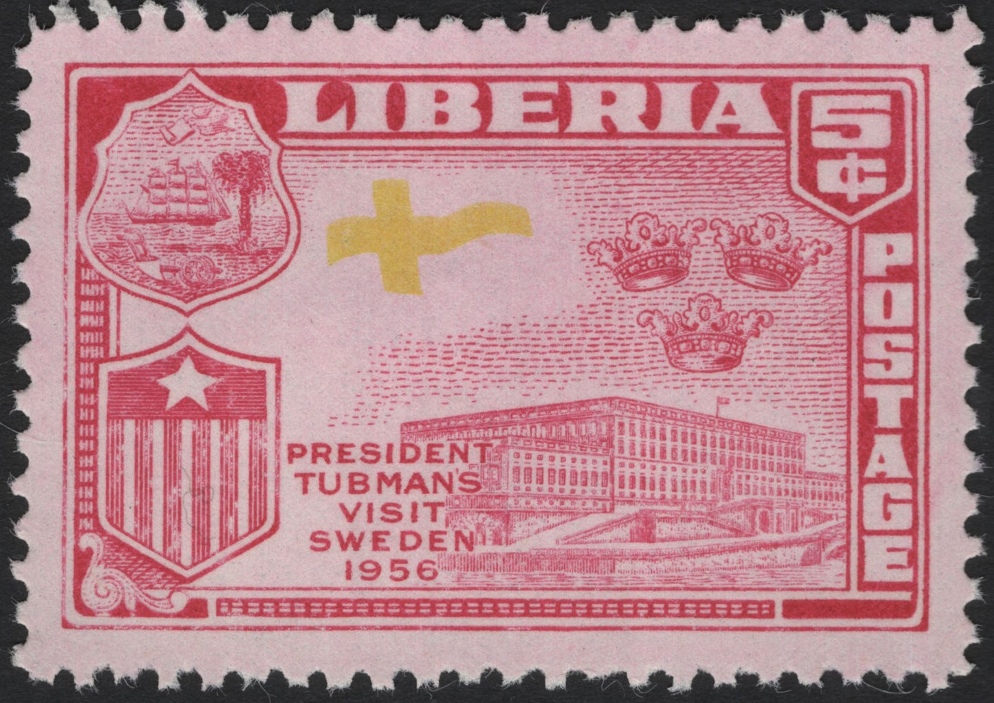 SCG4312 - Liberia 1956 – President Tubman’s Visit to Sweden (5¢)