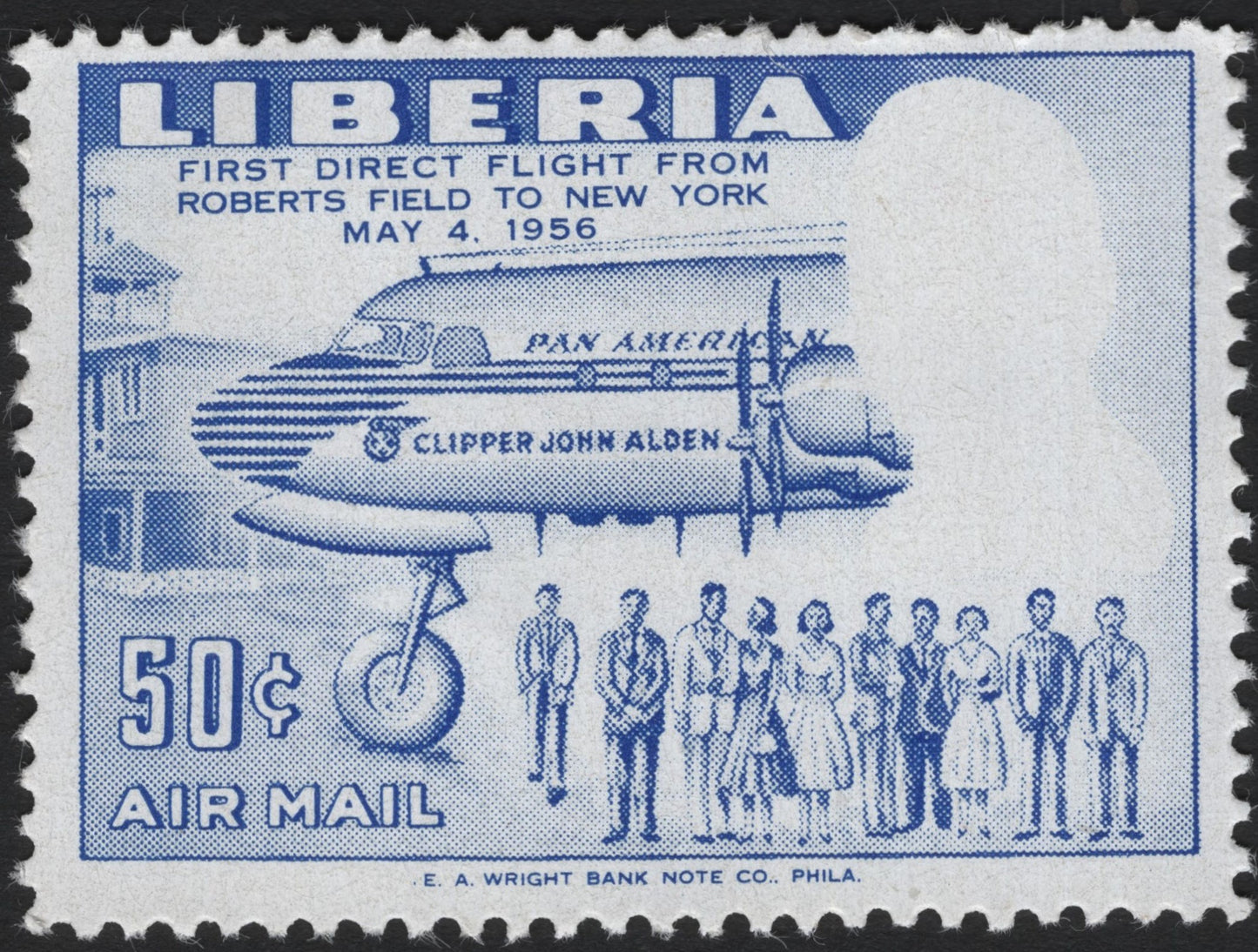 SCG4320 - Liberia 1956 Airmail – First Direct Flight to New York (50¢)
