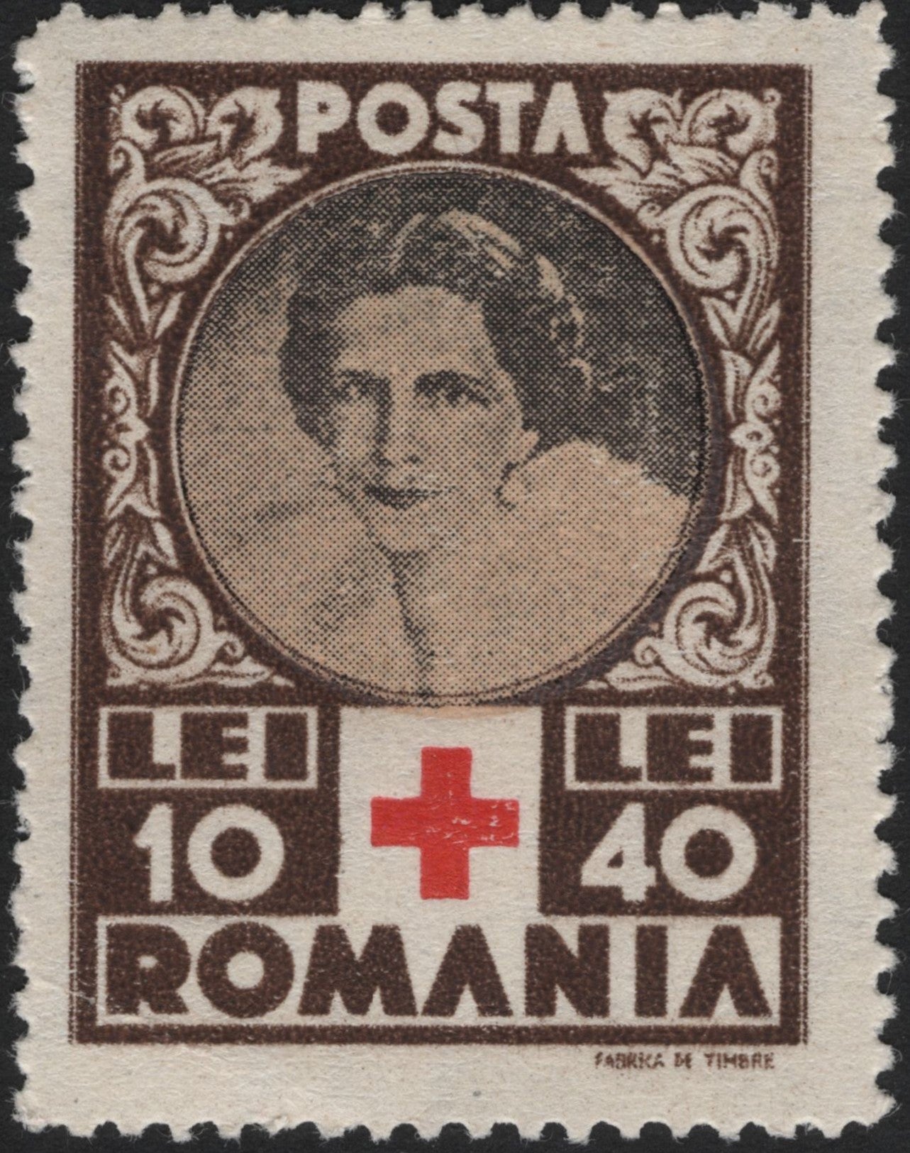 SCG4260 - Romania 1932 Red Cross Semi-Postal Stamp – Queen Marie