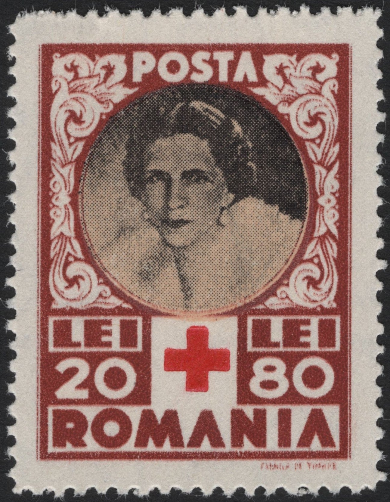 SCG4262 - Romania 1932 Red Cross Semi-Postal Stamp – Queen Marie