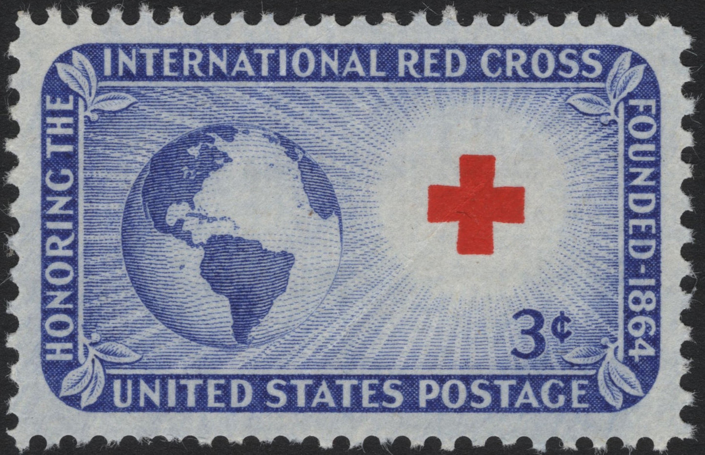 SCG4297 - United States 1952 – International Red Cross Centennial, 3¢ Blue & Red