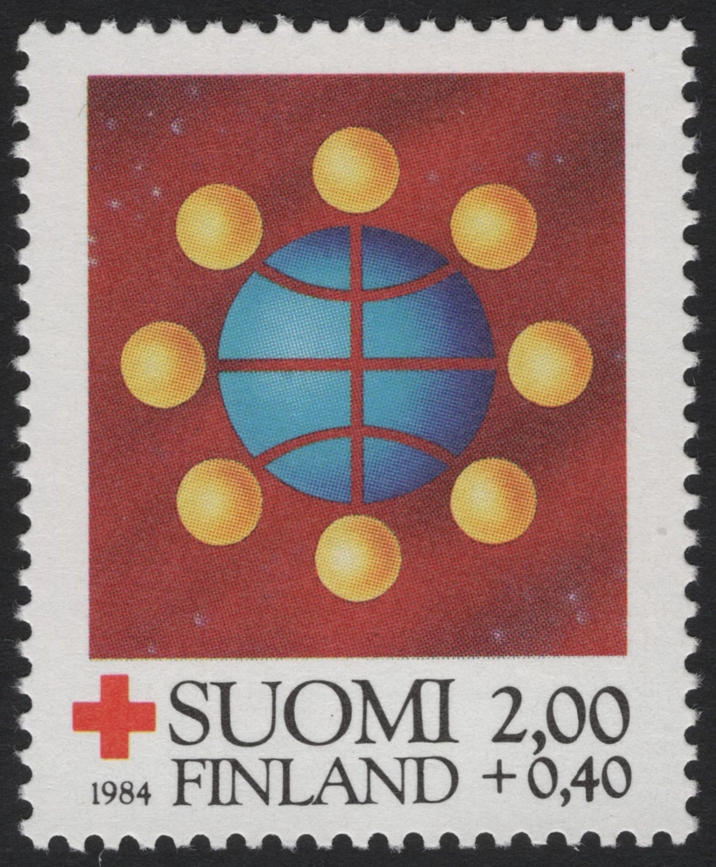 SCG4264 - Finland 1984 Red Cross Semi-Postal Stamp – Unity Symbol