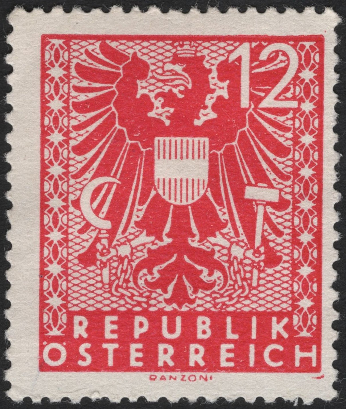 SCG4349 - Austria 1945 – 12 Groschen Coat of Arms Issue
