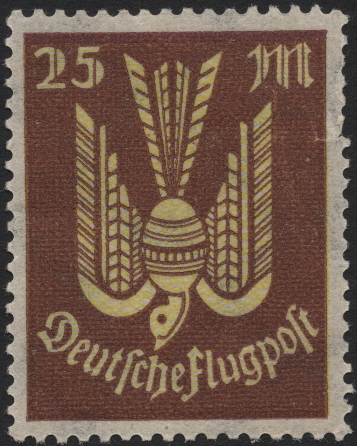SCG4323 - Germany 1924 Airmail – 25 Mark Brown "Deutsche Flugpost"