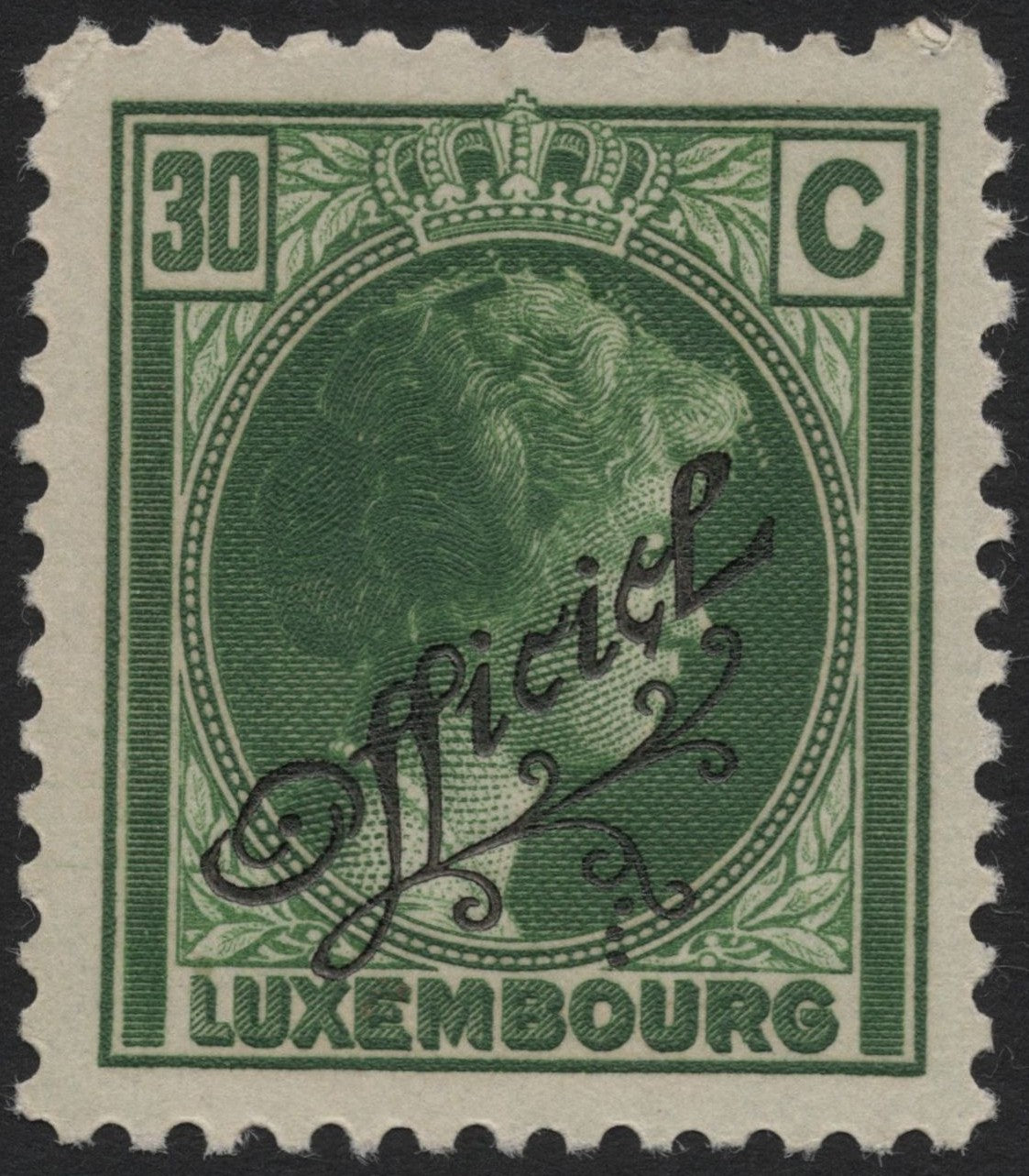SCG4329 - Luxembourg Official Stamp – 30c Green Overprint “Officiel”
