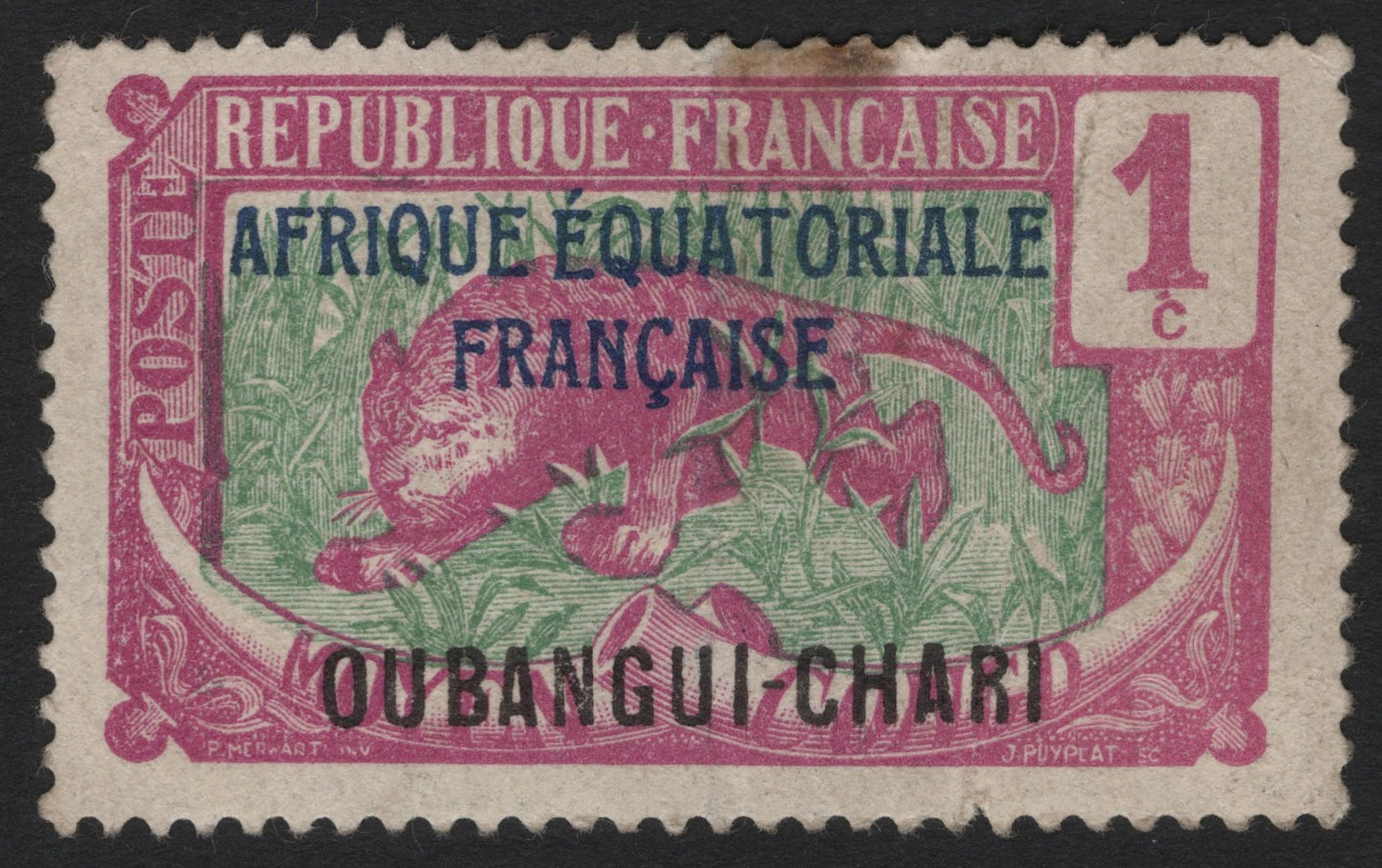 SCG4382 - Ubangi-Shari 1910 – 1 Centime Overprint on French Equatorial Africa
