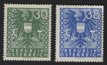 SCG4404 - Austria – Coat of Arms Definitives (30g & 38g values)