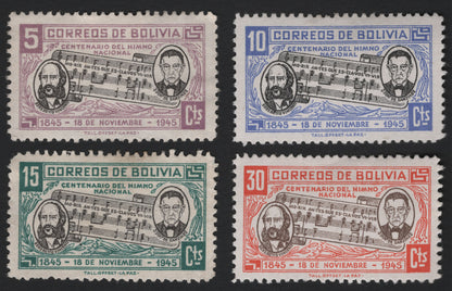 SCG4389 - Bolivia 1945 – Centenary of the National Anthem (Set of 4)