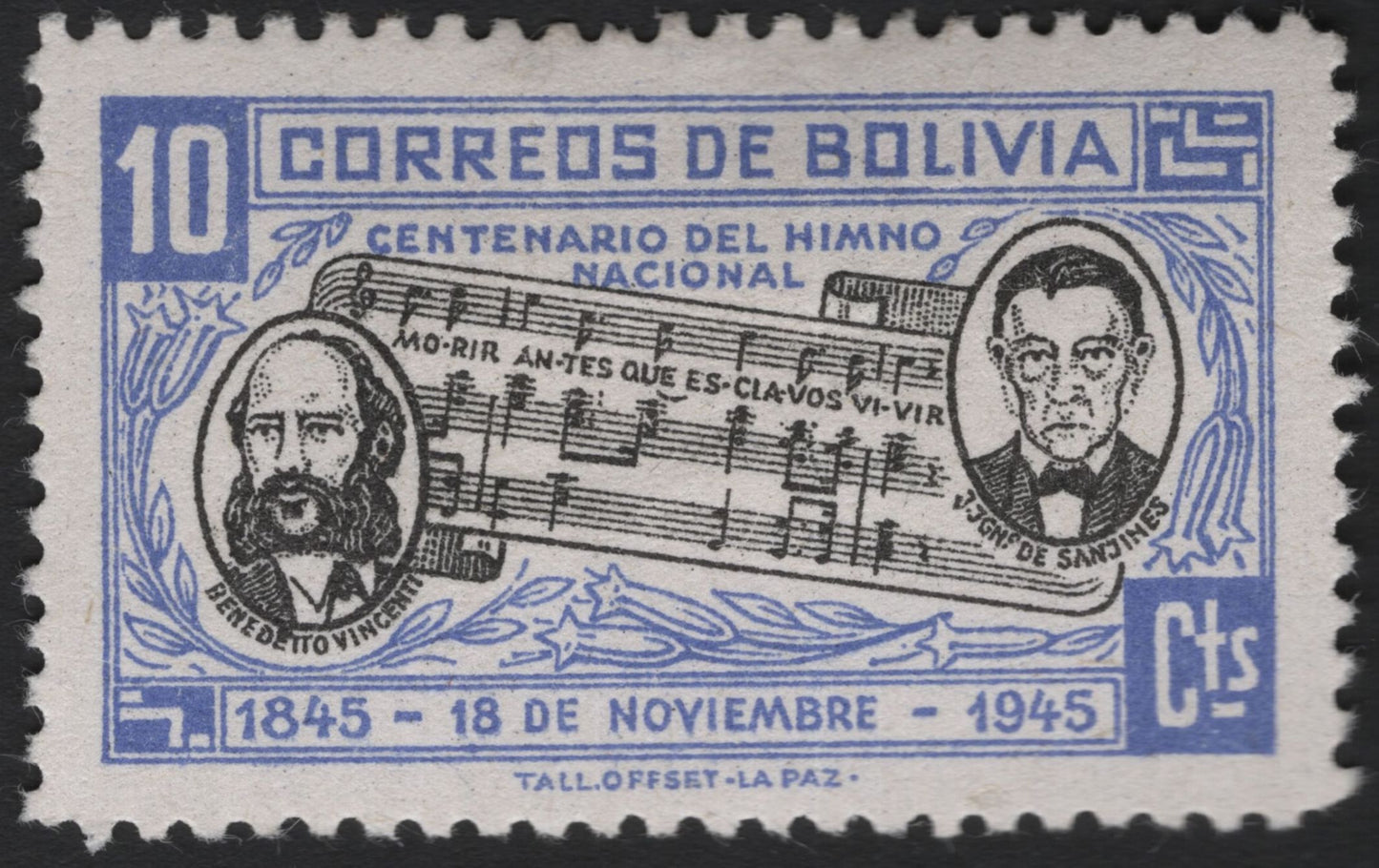 SCG4389 - Bolivia 1945 – Centenary of the National Anthem (Set of 4)