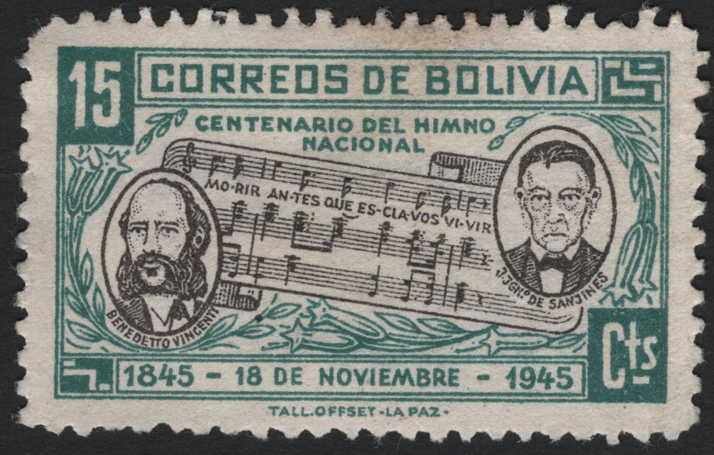 SCG4389 - Bolivia 1945 – Centenary of the National Anthem (Set of 4)