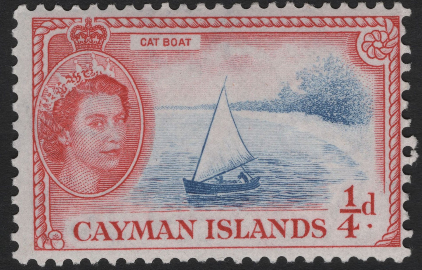 SCG4398 - Cayman Islands 1950s–1960s “Cat Boat” Stamps – King George VI & Queen Elizabeth II