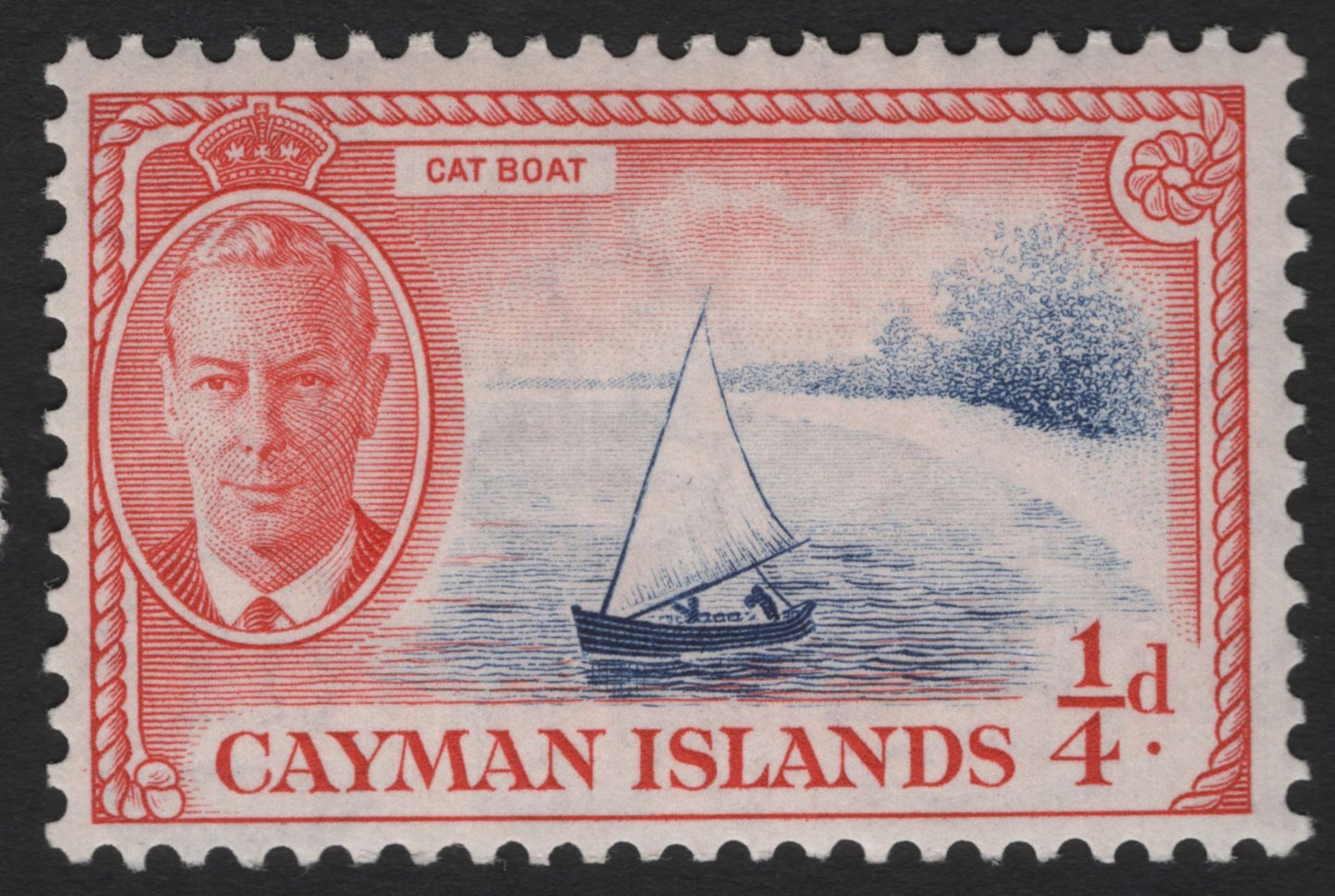 SCG4398 - Cayman Islands 1950s–1960s “Cat Boat” Stamps – King George VI & Queen Elizabeth II