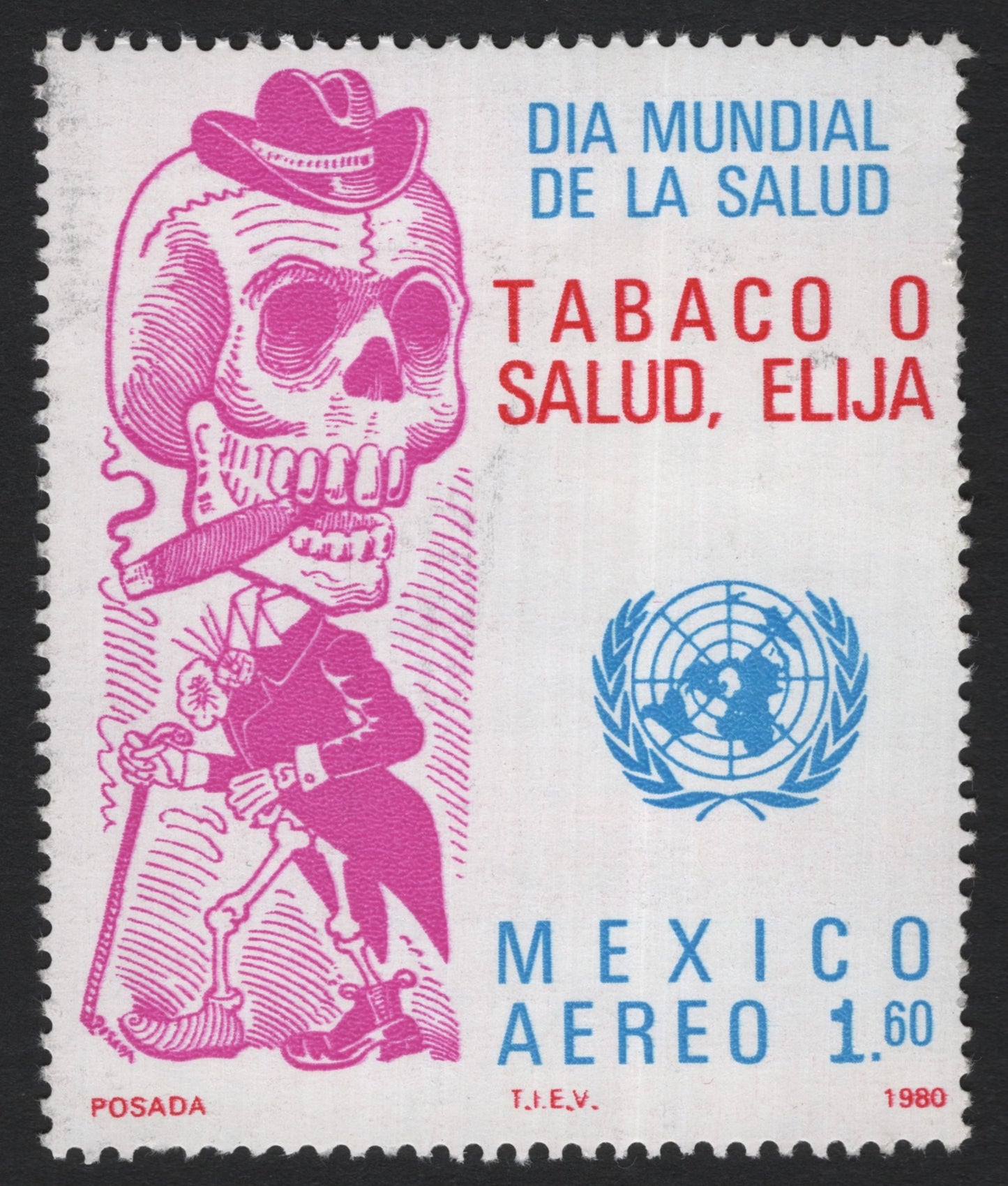 SCG4434 - Mexico 1980 – World Health Day “Tobacco or Health” Airmail Stamp
