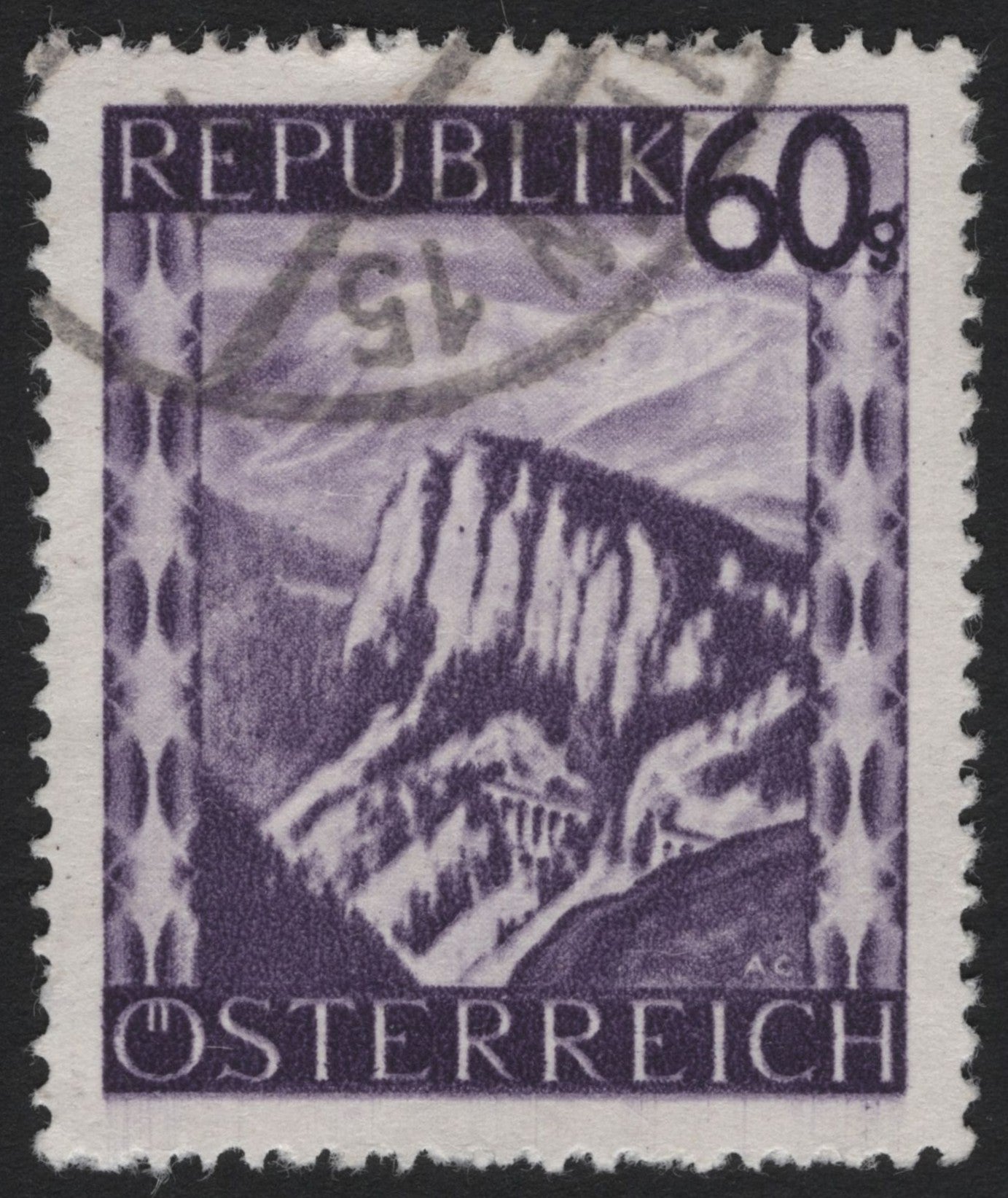 SCG4469 - Austria 1957 – Semmering Railway and Mountains 60g Violet