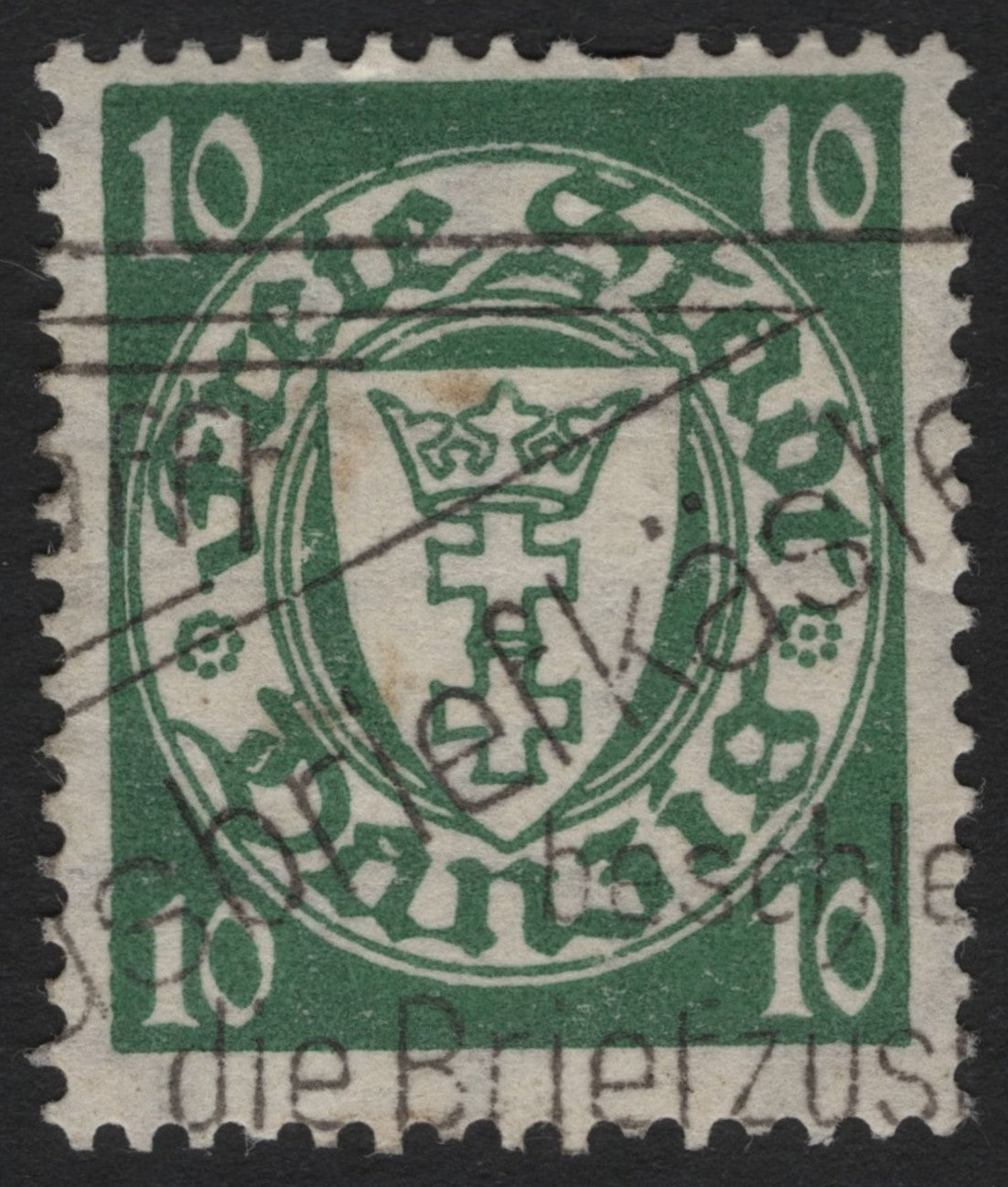 SCG4473 - Free City of Danzig – 1920, 10 Pfennig Green