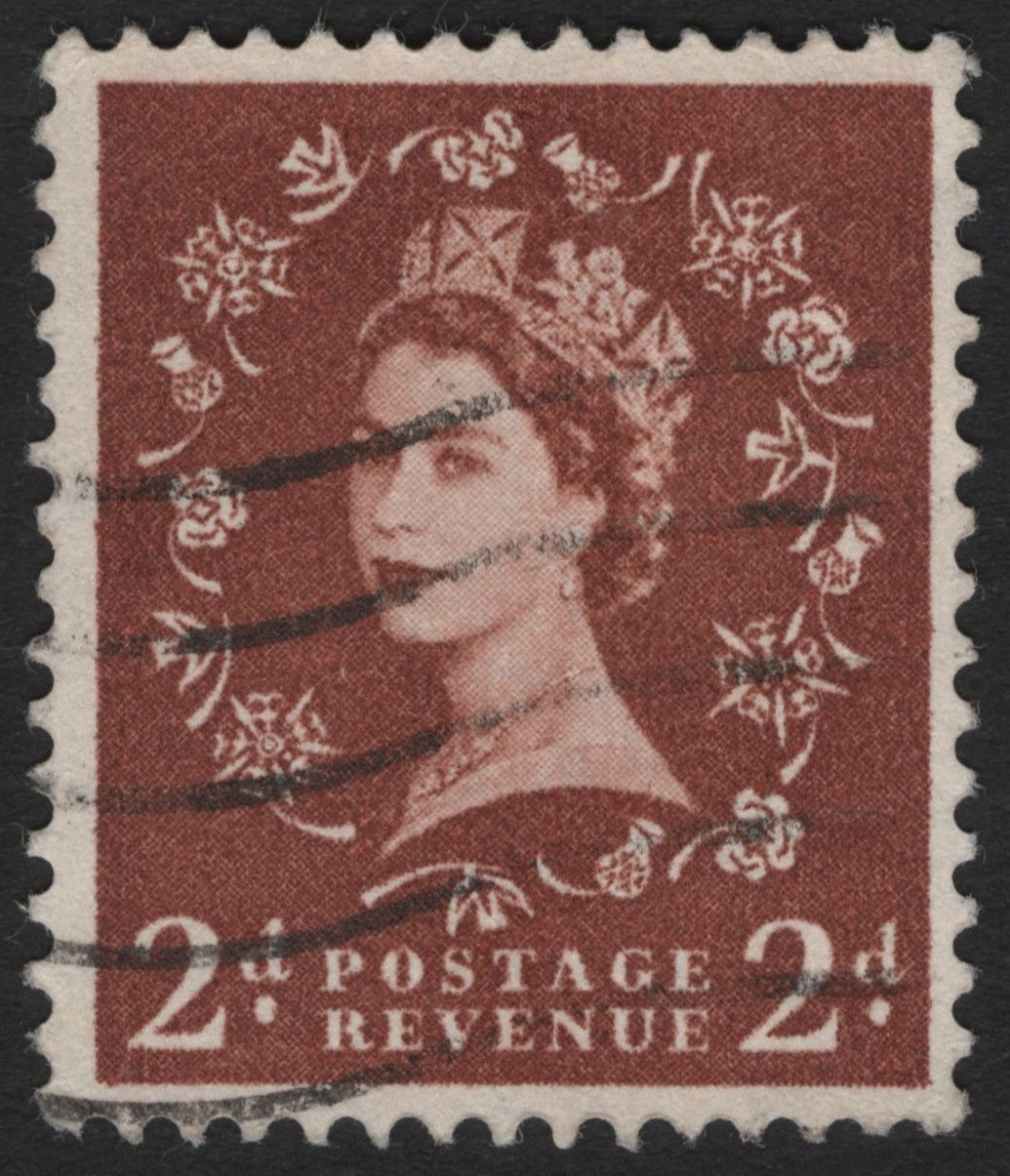 SCG4503 - Great Britain 1954–57 Queen Elizabeth II Wilding Issue – 2½d Red-Brown