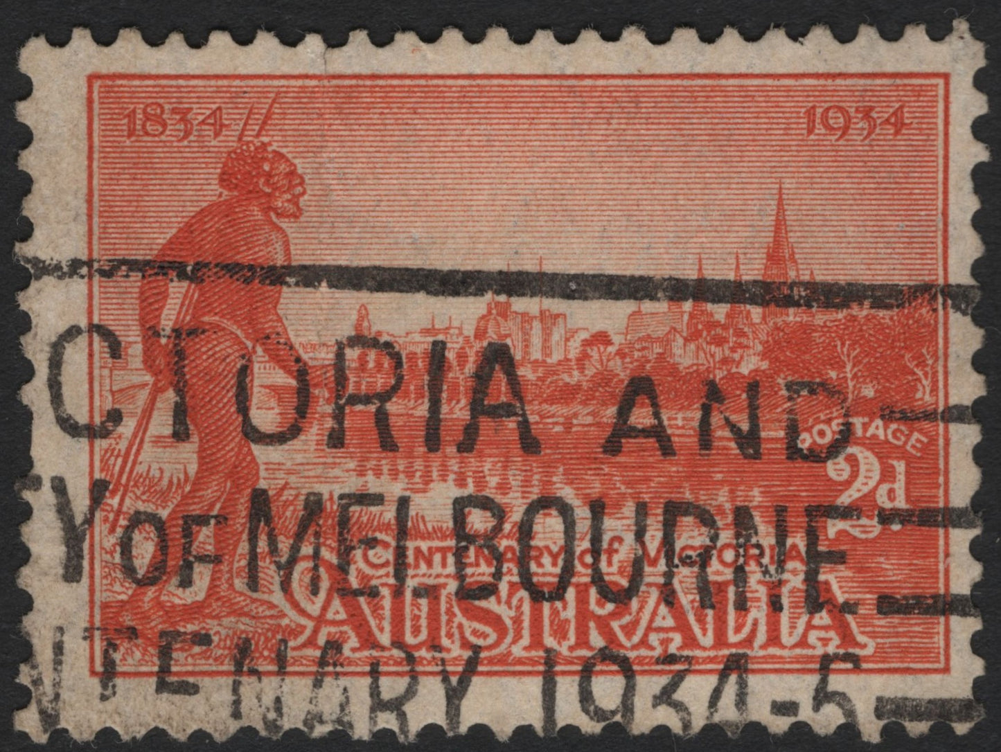 SCG4509 - Australia 1934 – Centenary of Victoria, 2d Scarlet
