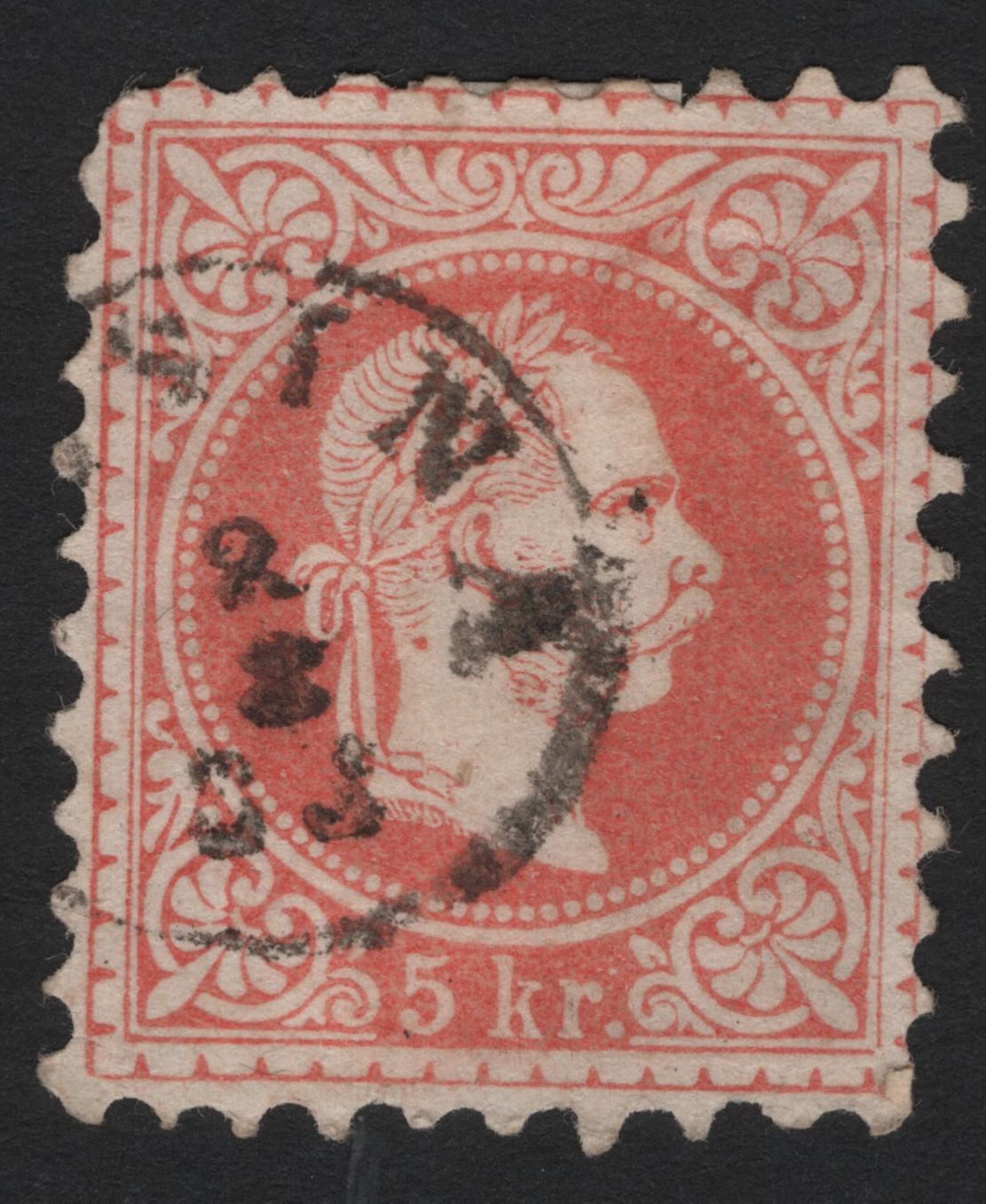 SCG4482 - Austria 5 Kranz (Kr) Red – Emperor Franz Joseph I Issue