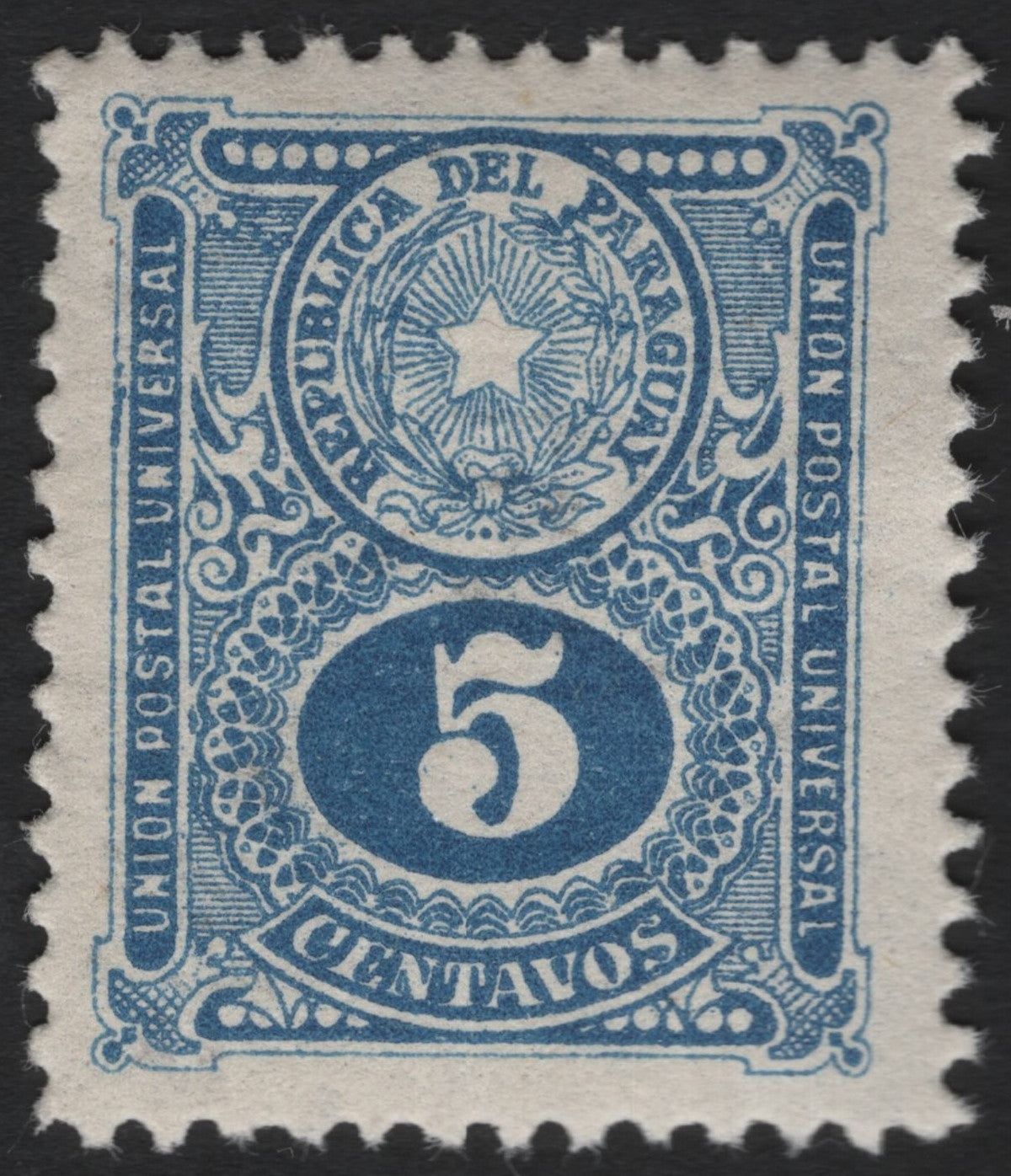 SCG4535 - Paraguay 5 Centavos UPU Issue – Blue (Early 20th Century)