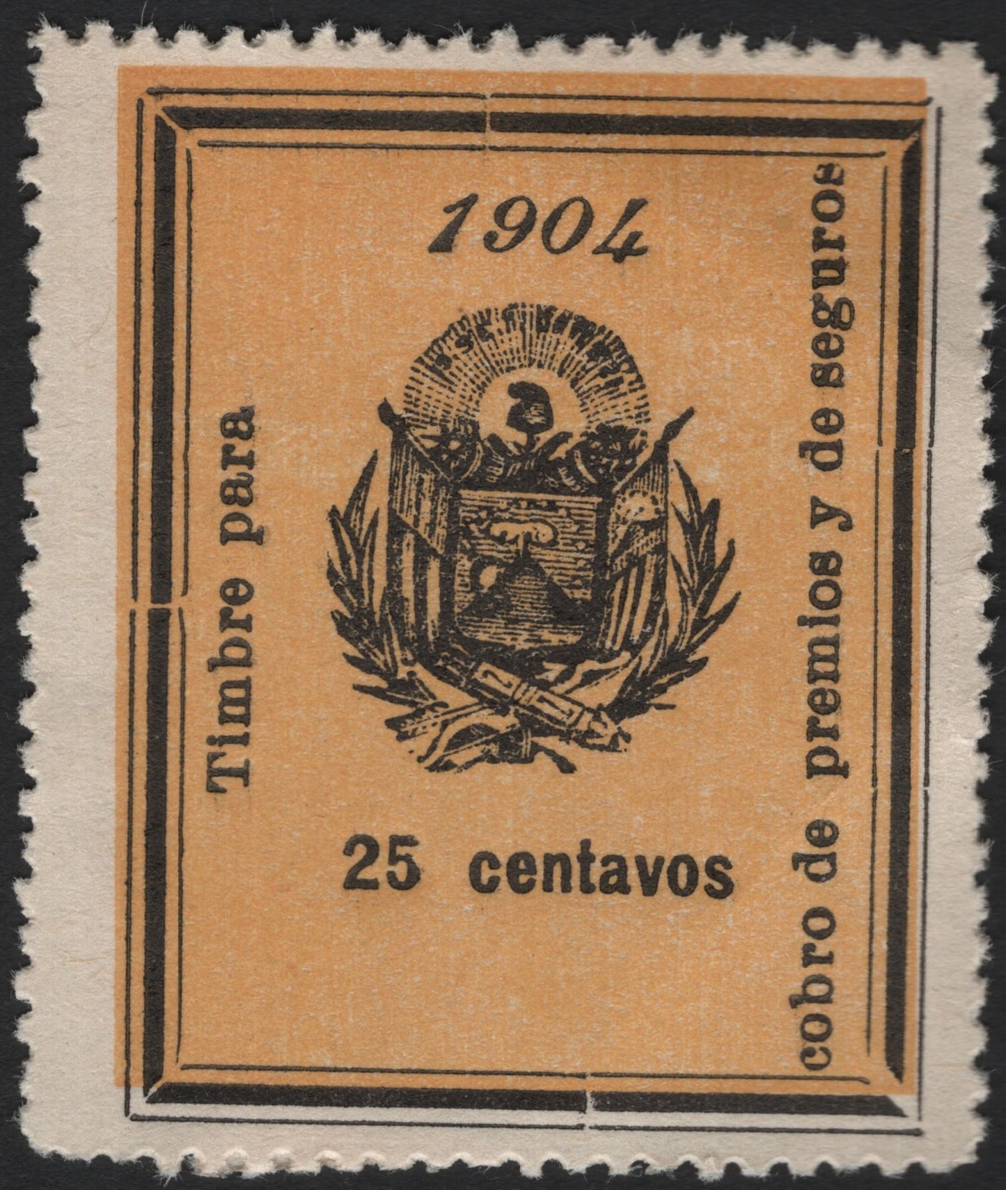 SCG4539 - Argentina 1904 Revenue Stamp – 25 Centavos (Insurance & Lottery Tax)