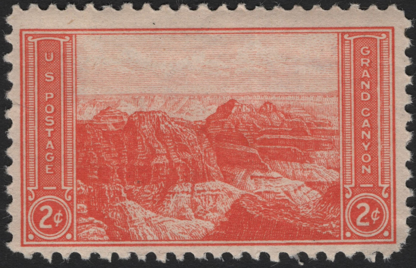 SCG4553 - United States 1934 Grand Canyon 2¢ Red – National Parks Issue