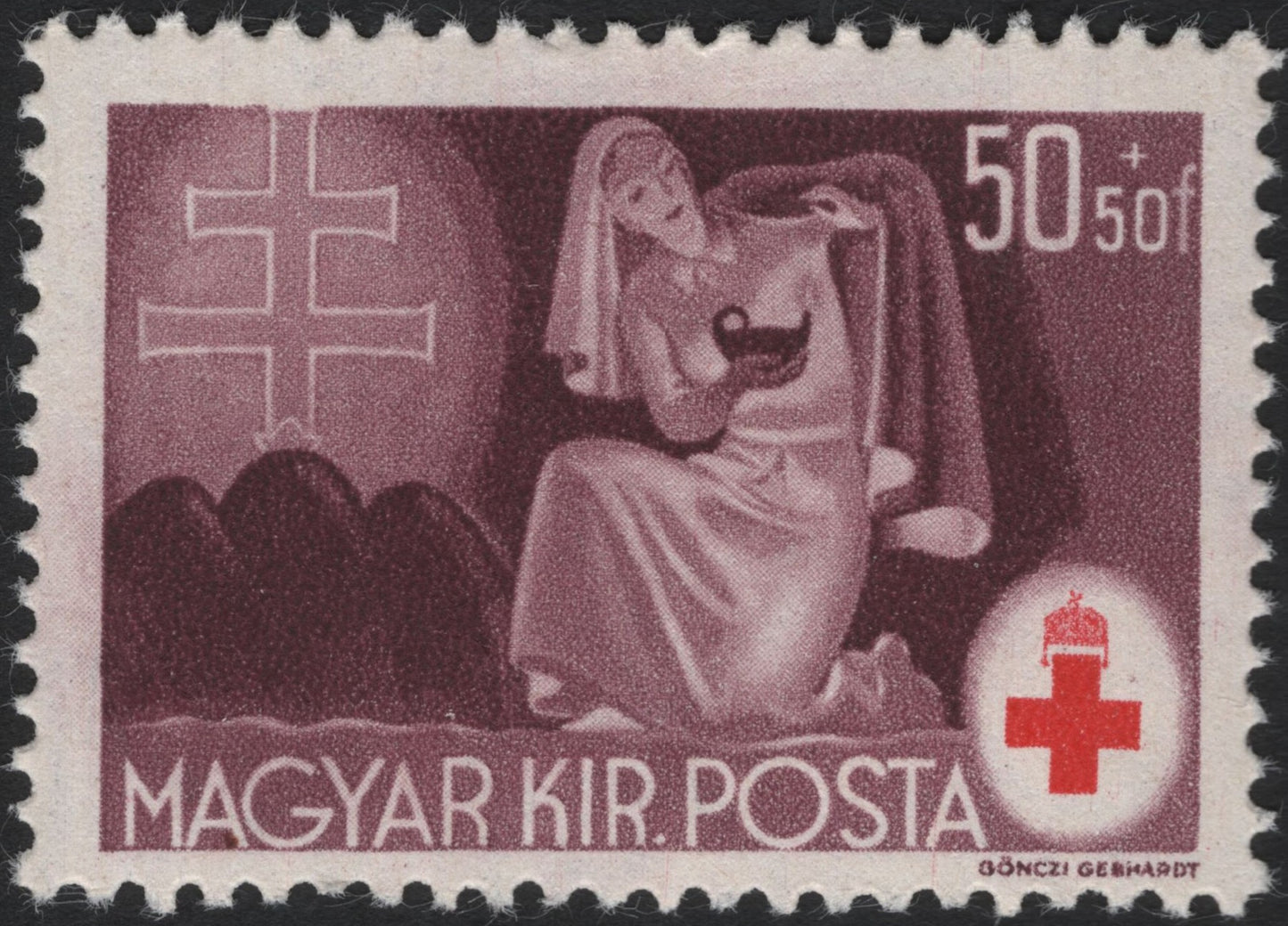 SCG4610 - Hungary 1940 Red Cross Semi-Postal – Nurse with Lamp